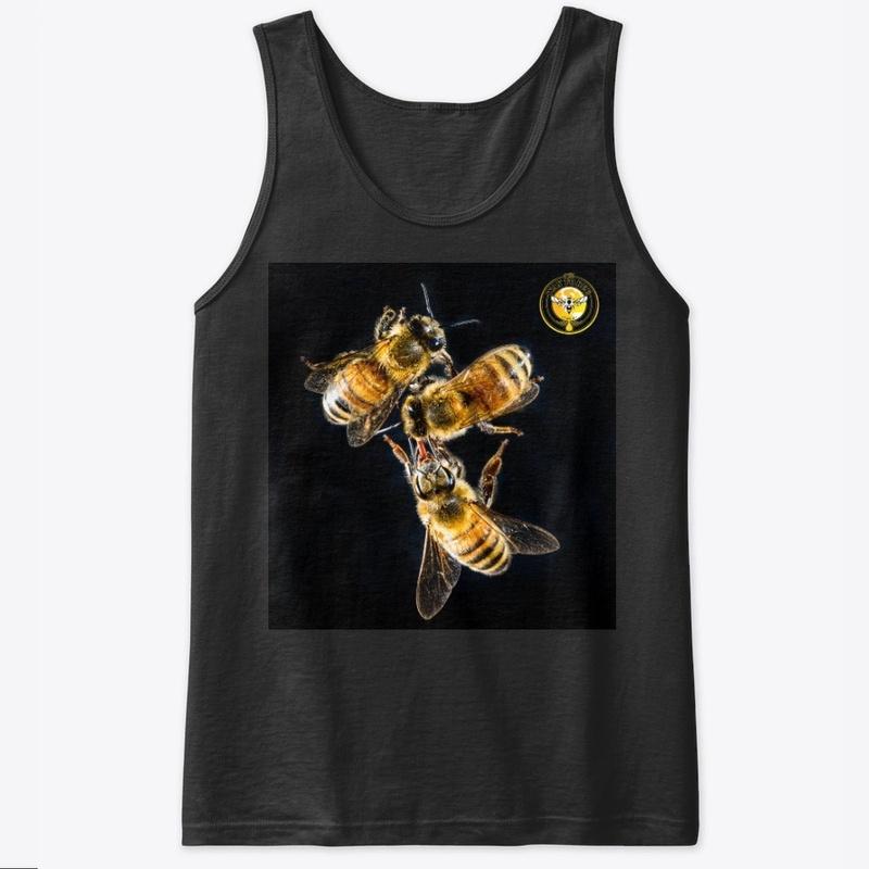 3 honey bees on tank top